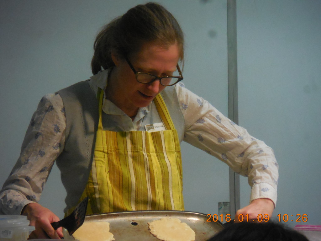 Showing off a beautiful griddle. Photo credit Andrew Ross.